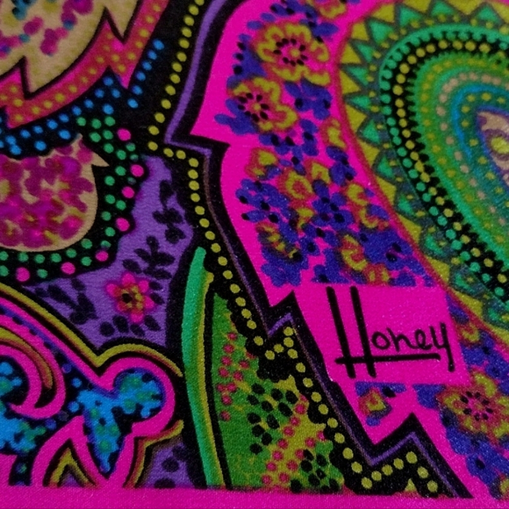 Honey paisley silk scarf
